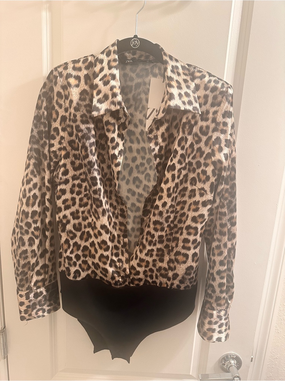 Zara Leopard Print Long Sleeve Bodysuit - Brown/Black